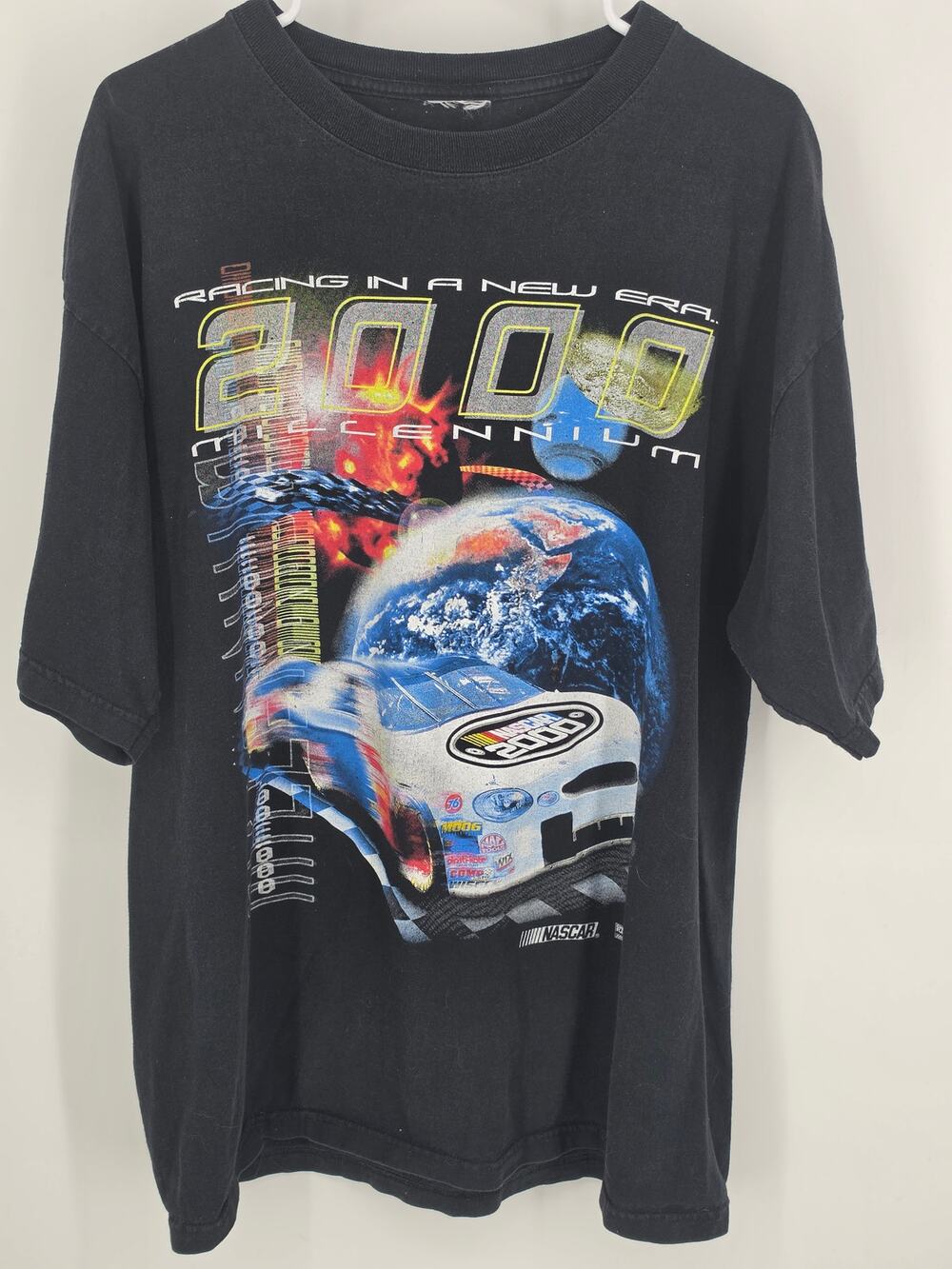 Vintage 2000 NASCAR Millenium Racing tag missing Winston Cup Schedule men Large